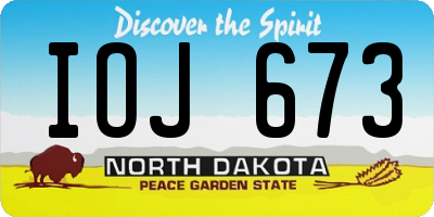 ND license plate IOJ673