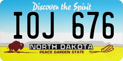 ND license plate IOJ676