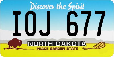 ND license plate IOJ677