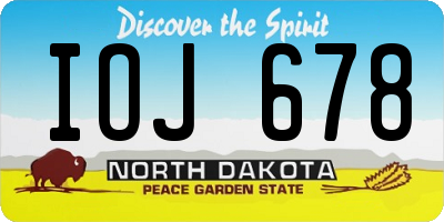 ND license plate IOJ678