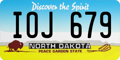 ND license plate IOJ679