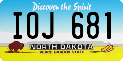 ND license plate IOJ681