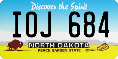 ND license plate IOJ684