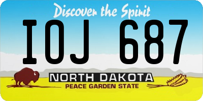 ND license plate IOJ687