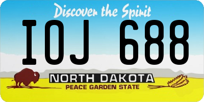 ND license plate IOJ688