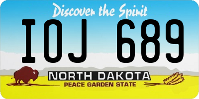 ND license plate IOJ689