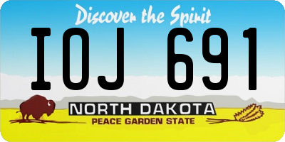 ND license plate IOJ691