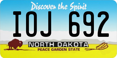 ND license plate IOJ692