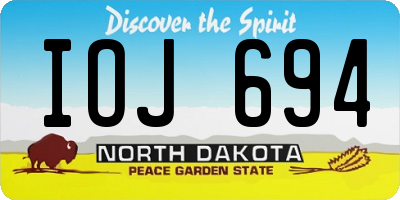 ND license plate IOJ694