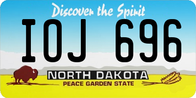 ND license plate IOJ696