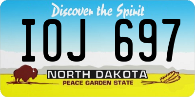 ND license plate IOJ697