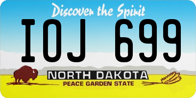 ND license plate IOJ699