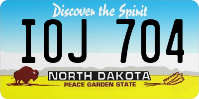 ND license plate IOJ704