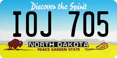 ND license plate IOJ705