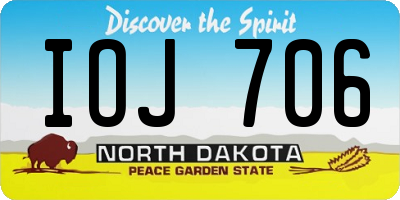 ND license plate IOJ706