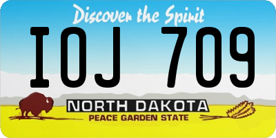 ND license plate IOJ709