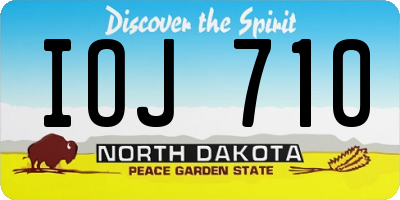 ND license plate IOJ710