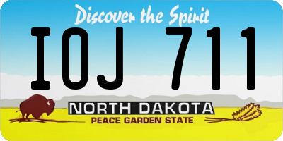 ND license plate IOJ711