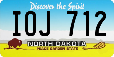 ND license plate IOJ712