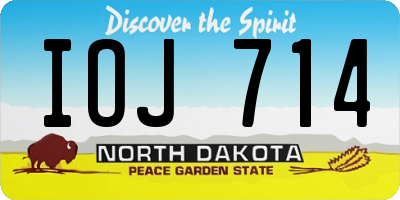 ND license plate IOJ714
