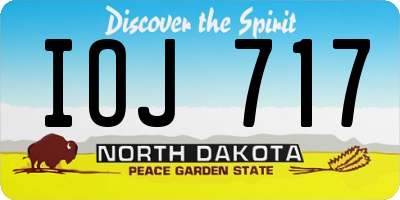 ND license plate IOJ717