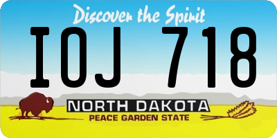 ND license plate IOJ718