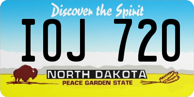 ND license plate IOJ720