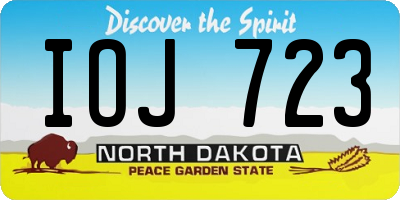 ND license plate IOJ723