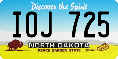 ND license plate IOJ725