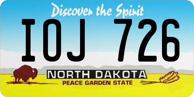 ND license plate IOJ726