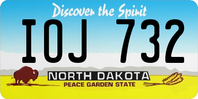 ND license plate IOJ732