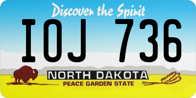 ND license plate IOJ736