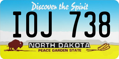 ND license plate IOJ738