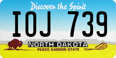 ND license plate IOJ739
