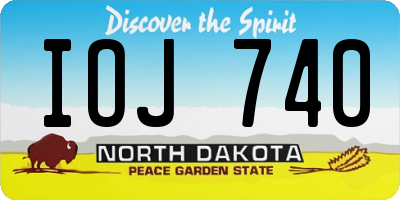 ND license plate IOJ740