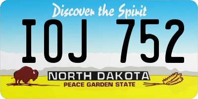 ND license plate IOJ752