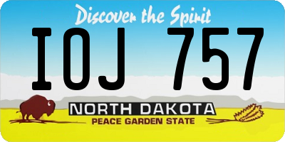 ND license plate IOJ757