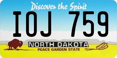 ND license plate IOJ759