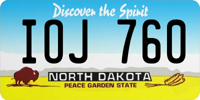 ND license plate IOJ760