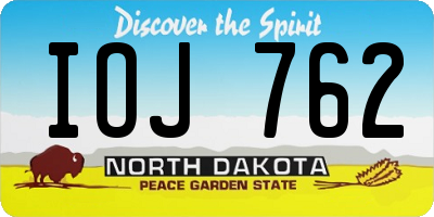 ND license plate IOJ762
