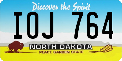 ND license plate IOJ764