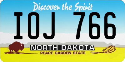 ND license plate IOJ766