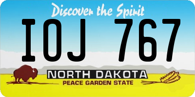 ND license plate IOJ767