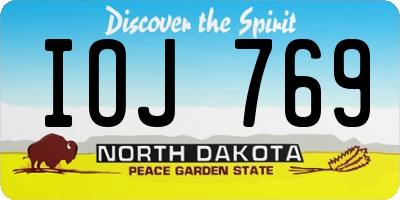 ND license plate IOJ769