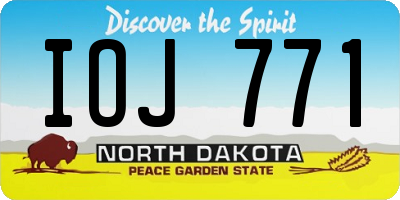 ND license plate IOJ771
