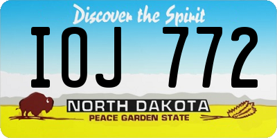 ND license plate IOJ772