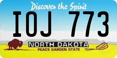 ND license plate IOJ773