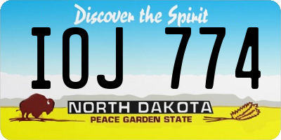 ND license plate IOJ774