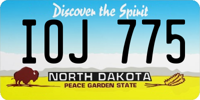 ND license plate IOJ775