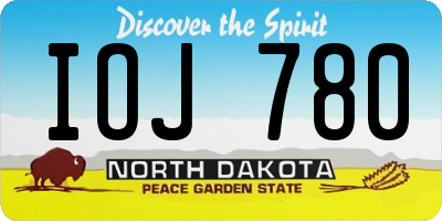 ND license plate IOJ780